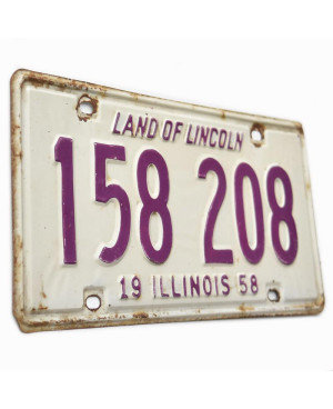 Americká ŠPZ Illinois 1958 Land of Lincoln 158 208