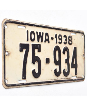 Americká ŠPZ Iowa 1938 White 75-934