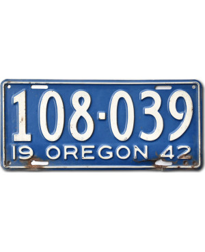 Americká ŠPZ Oregon 1942 Blue 108-039