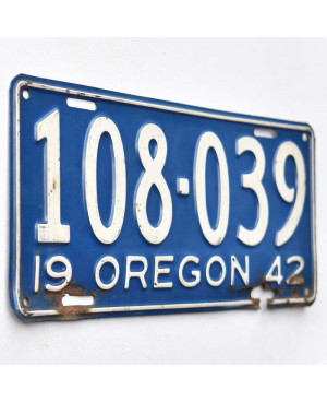Americká ŠPZ Oregon 1942 Blue 108-039