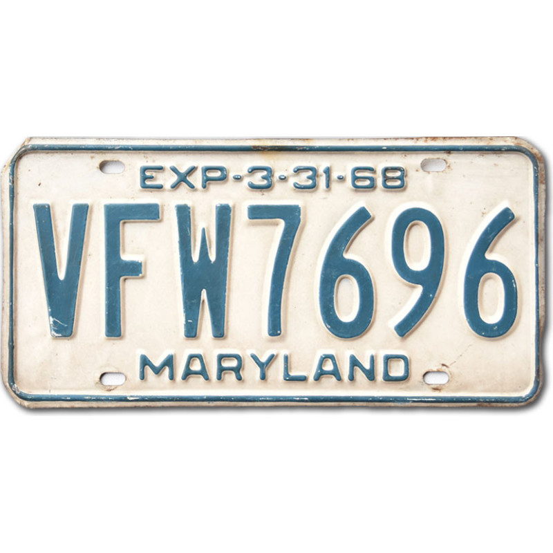 Americká ŠPZ Maryland 1968 Veteran Foreign War 7696