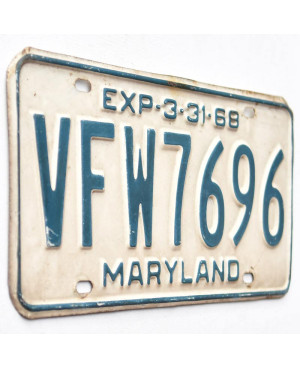 Americká ŠPZ Maryland 1968 Veteran Foreign War 7696