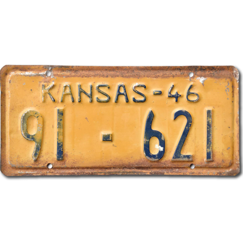 Americká ŠPZ Kansas 1946 Yellow 91-621
