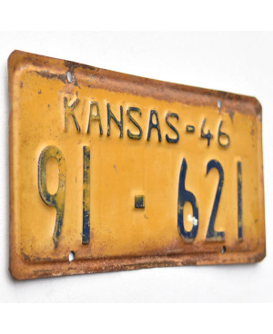 Americká ŠPZ Kansas 1946 Yellow 91-621