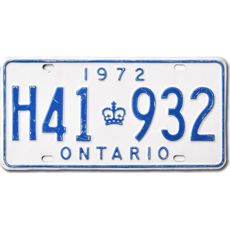 Kanadská ŠPZ Ontario 1972 White H41 932