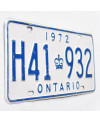 Kanadská ŠPZ Ontario 1972 White H41 932