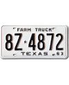 Americká ŠPZ Texas 1963 Farm Truck 8Z-4872