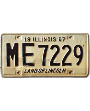 Americká ŠPZ Illinois 1967 Land of Lincoln ME 7229
