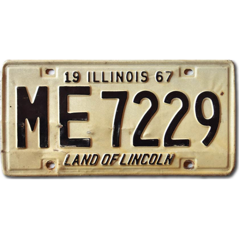 Americká ŠPZ Illinois 1967 Land of Lincoln ME 7229