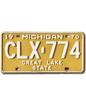 Americká ŠPZ Michigan 1970 Great Lake State CLX-774