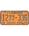 Americká ŠPZ Florida 1964 Orange 12WW-336