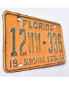 Americká ŠPZ Florida 1964 Orange 12WW-336