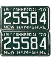Americká ŠPZ New Hampshire 1970 Commercial 25584 pár