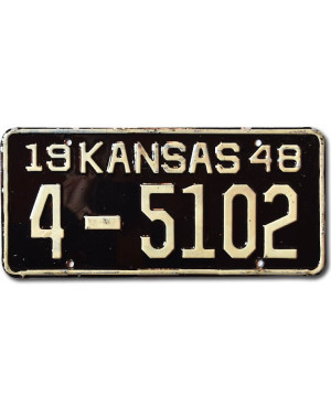 Americká ŠPZ Kansas 1948 Black 4-5102