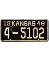 Americká ŠPZ Kansas 1948 Black 4-5102