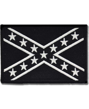 Moto nášivka Confederate Black and White 9 cm x 6 cm