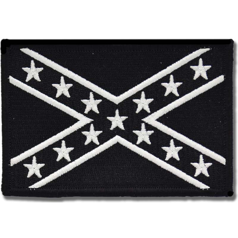 Moto nášivka Confederate Black and White 9 cm x 6 cm