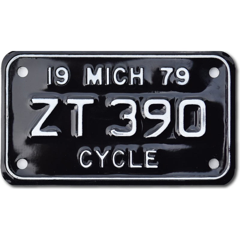 Moto americká ŠPZ Michigan 1979 Black ZT 390
