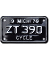 Moto americká ŠPZ Michigan 1979 Black ZT 390