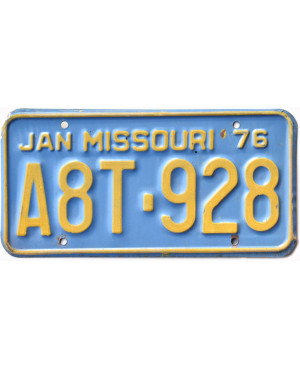 Americká ŠPZ Missouri 1976 Blue A8T-928