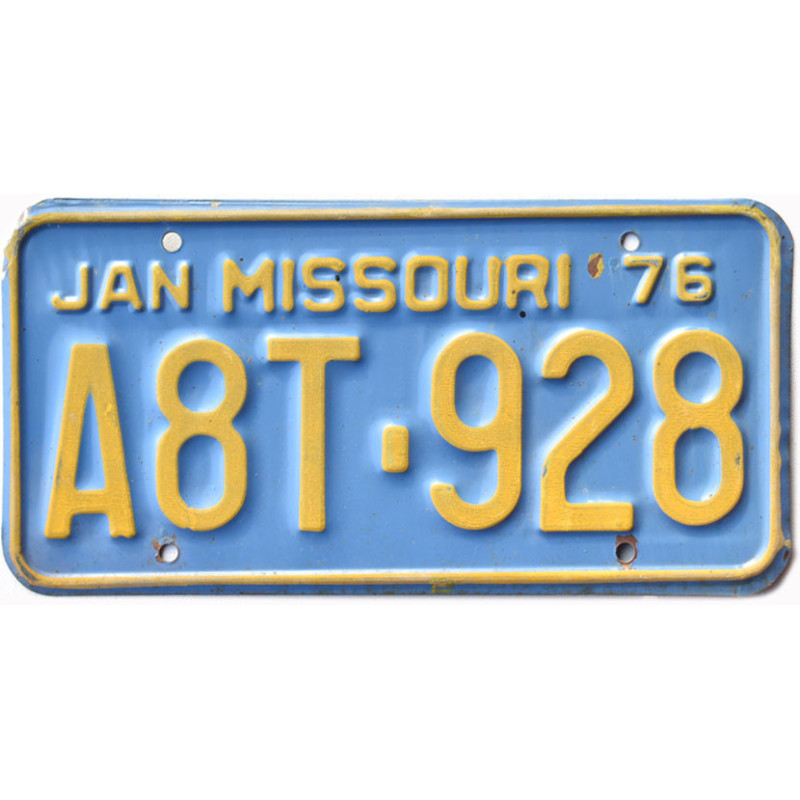 Americká ŠPZ Missouri 1976 Blue A8T-928
