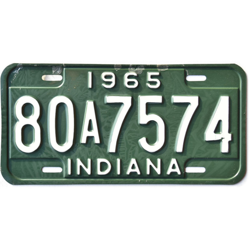 Americká ŠPZ Indiana 1965 Green 80A7574