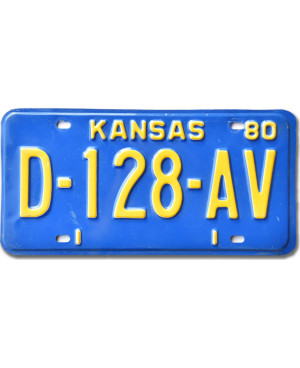 Americká ŠPZ Kansas 1980 Blue D-128-AV
