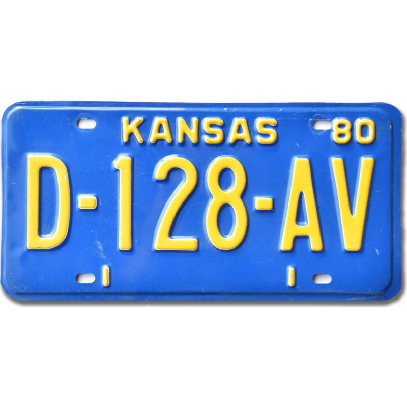 Americká ŠPZ Kansas 1980 Blue D-128-AV