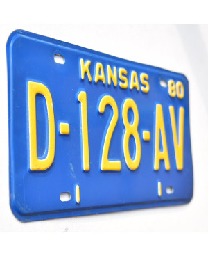 Americká ŠPZ Kansas 1980 Blue D-128-AV