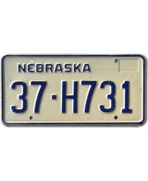 Americká ŠPZ Nebraska White 37-H731