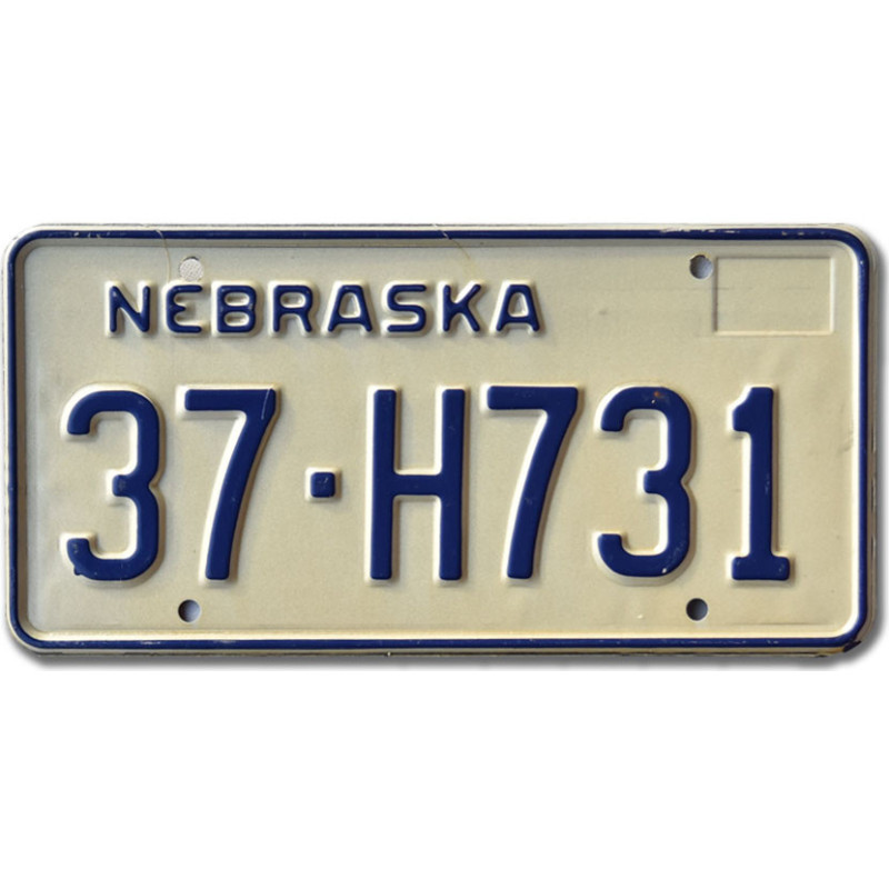 Americká ŠPZ Nebraska White 37-H731