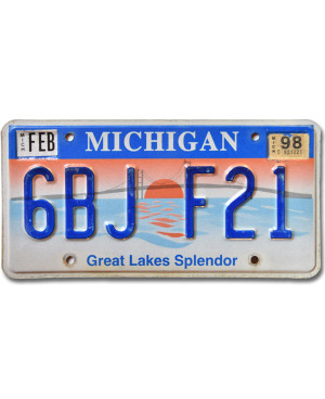 Americká ŠPZ Michigan Great Lakes Splendor 6BJ F21