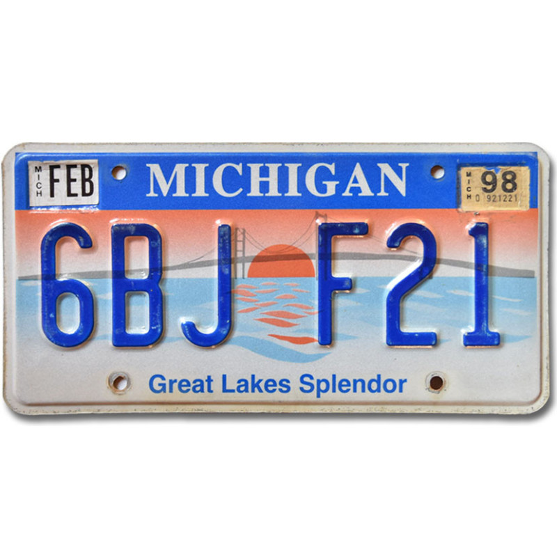 Americká ŠPZ Michigan Great Lakes Splendor 6BJ F21