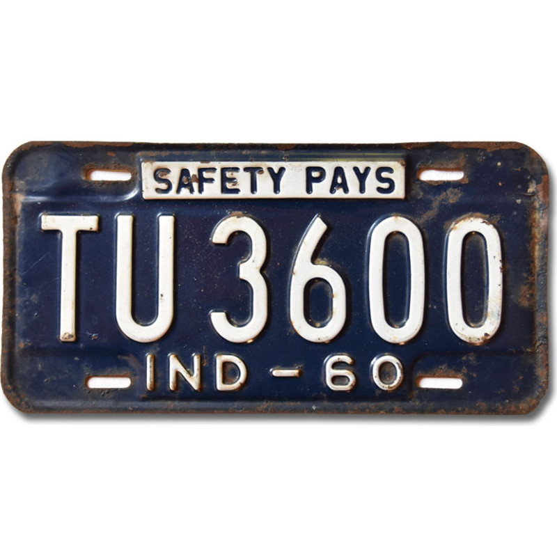 Americká ŠPZ Indiana 1960 Safety Pays TU 3600