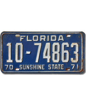 Americká ŠPZ Florida 1970 Sunshine State 10-74863