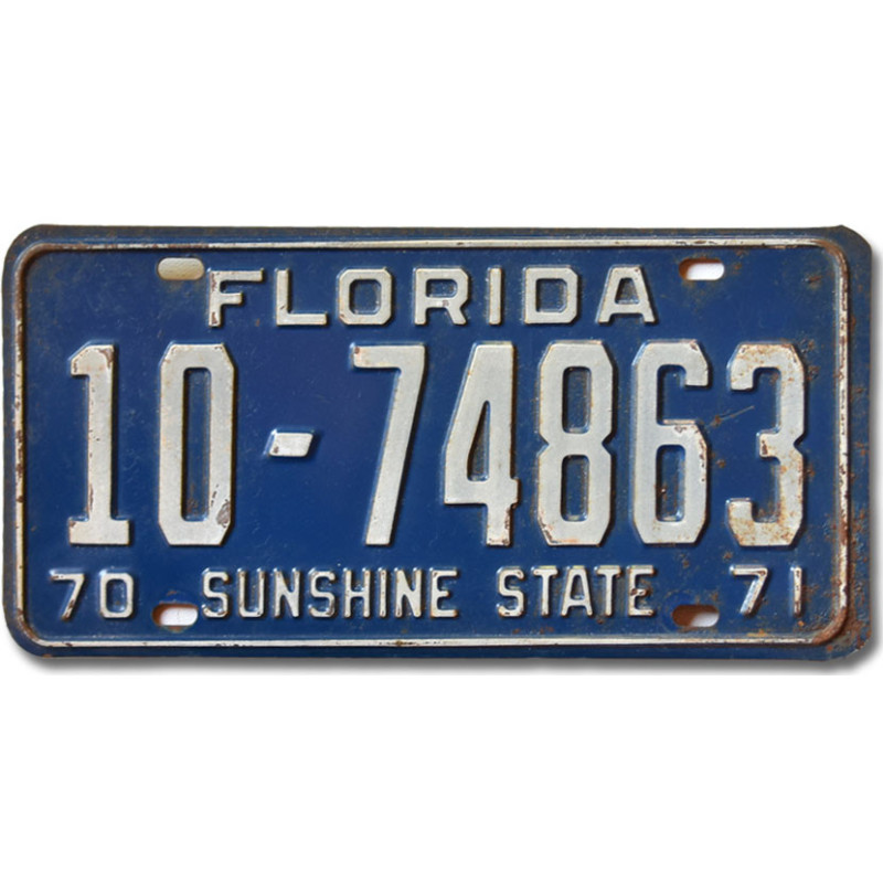 Americká ŠPZ Florida 1970 Sunshine State 10-74863