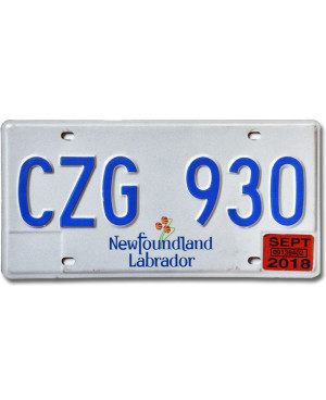 Kanadská ŠPZ Newfoundland Labrador CZG 930