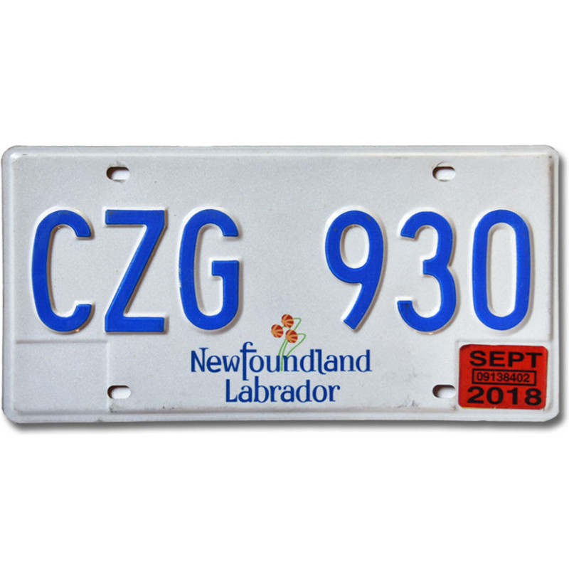 Kanadská ŠPZ Newfoundland Labrador CZG 930
