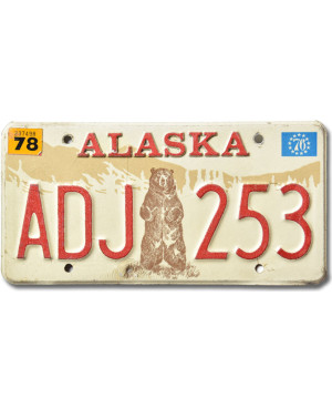 Americká ŠPZ Alaska 1976 Grizzly Bear ADJ 253