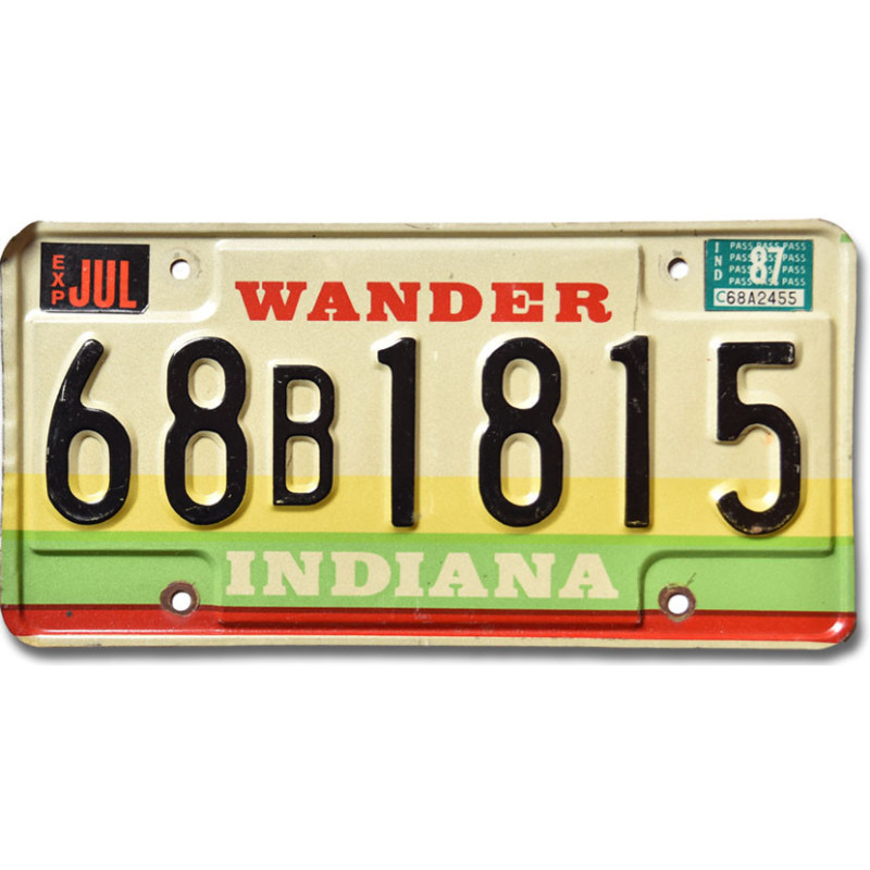 Americká ŠPZ Indiana 1987 Wander 68B1815
