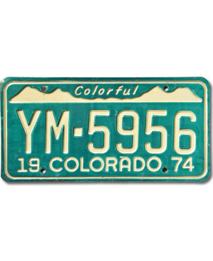 Americká ŠPZ Colorado 1974 Colorful YM-5956