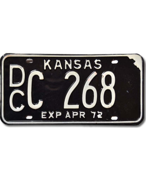 Americká ŠPZ Kansas 1972 Black DCC 268