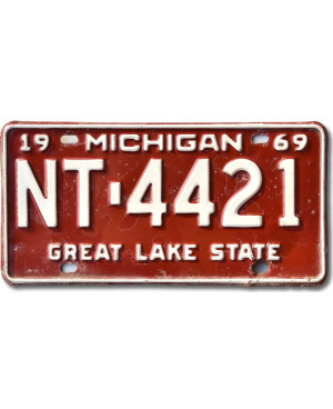 Americká ŠPZ Michigan 1969 Great Lake NT-4421