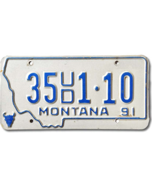 Americká ŠPZ Montana 1991 White 35UD1-10