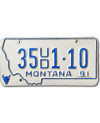 Americká ŠPZ Montana 1991 White 35UD1-10