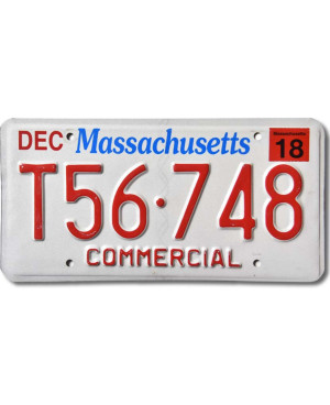 Americká ŠPZ Massachusetts Commercial T56-748