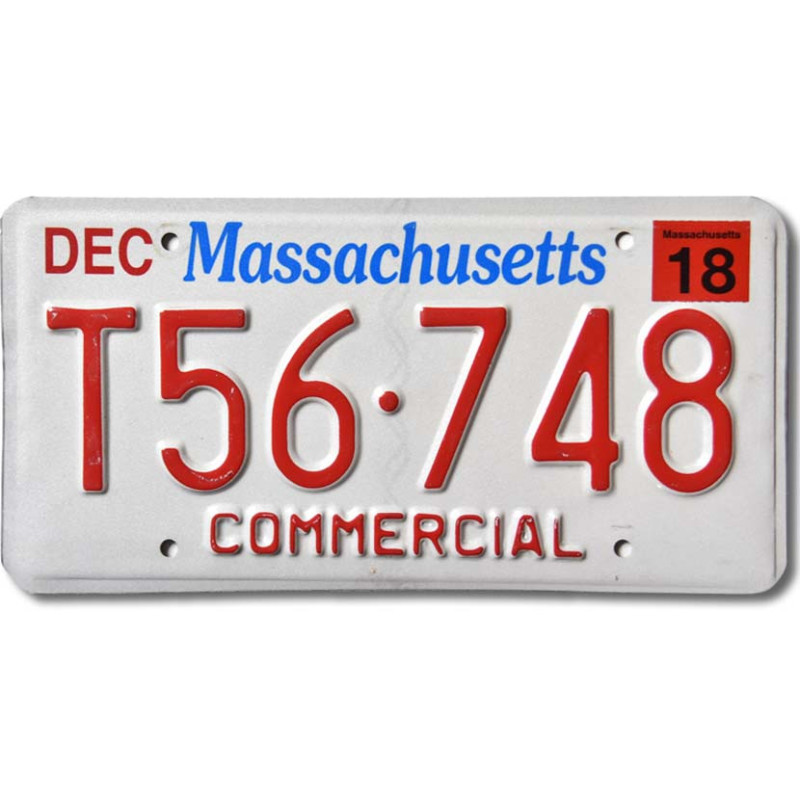 Americká ŠPZ Massachusetts Commercial T56-748