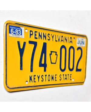 Americká ŠPZ Pennsylvania 1982 Keystone Y74 002