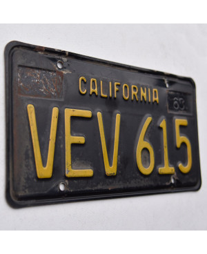 Americká ŠPZ California 1963 Black VEV 615