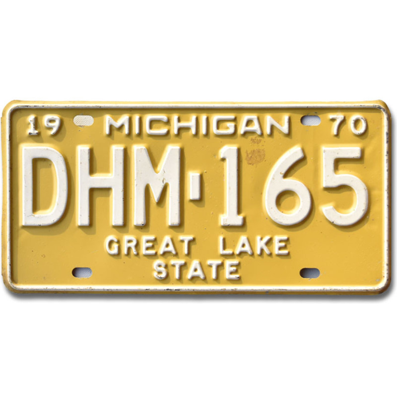 Americká ŠPZ Michigan 1970 Great Lake State DHM-165